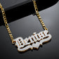 Custom Heart Double Layer Two Tone Name QN363