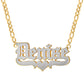 Custom Heart Double Layer Two Tone Name QN363