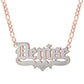Custom Heart Double Layer Two Tone Name QN363