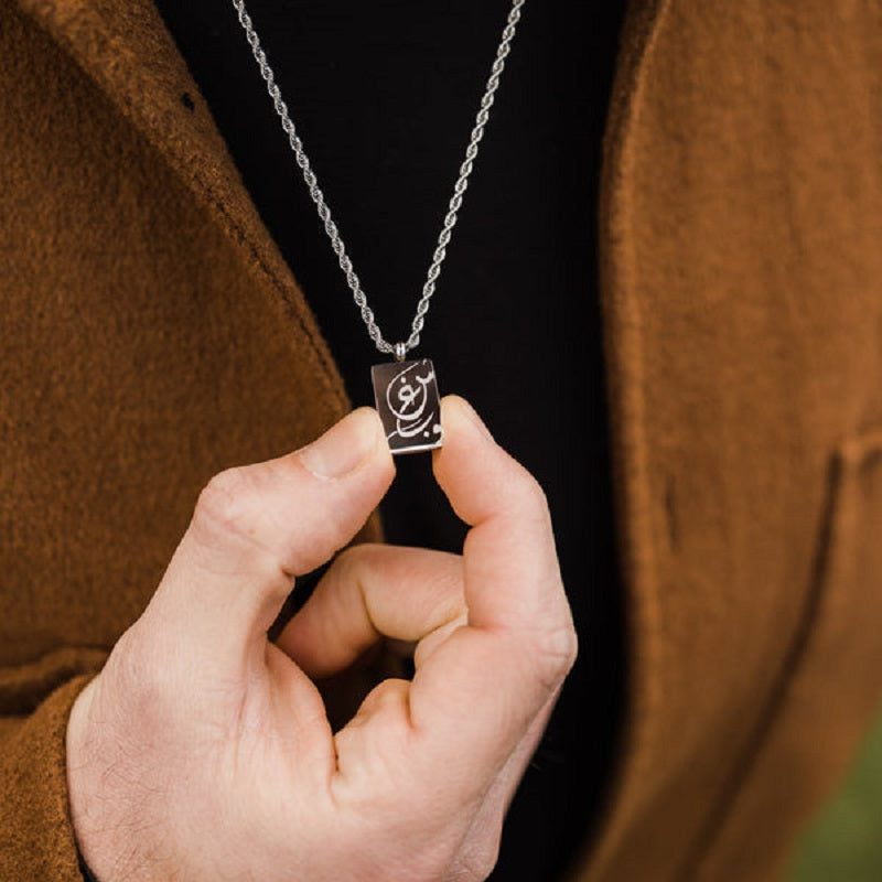 Calligraphy Arabic Rectangle Pendant MN2014