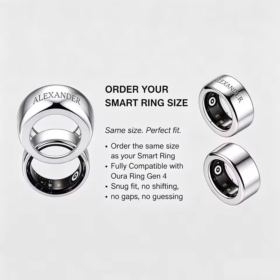 Custom Diamond Name Ring Cover – Personalized Smart Ring Protector for Oura Ring 5 & 4-SSR3839