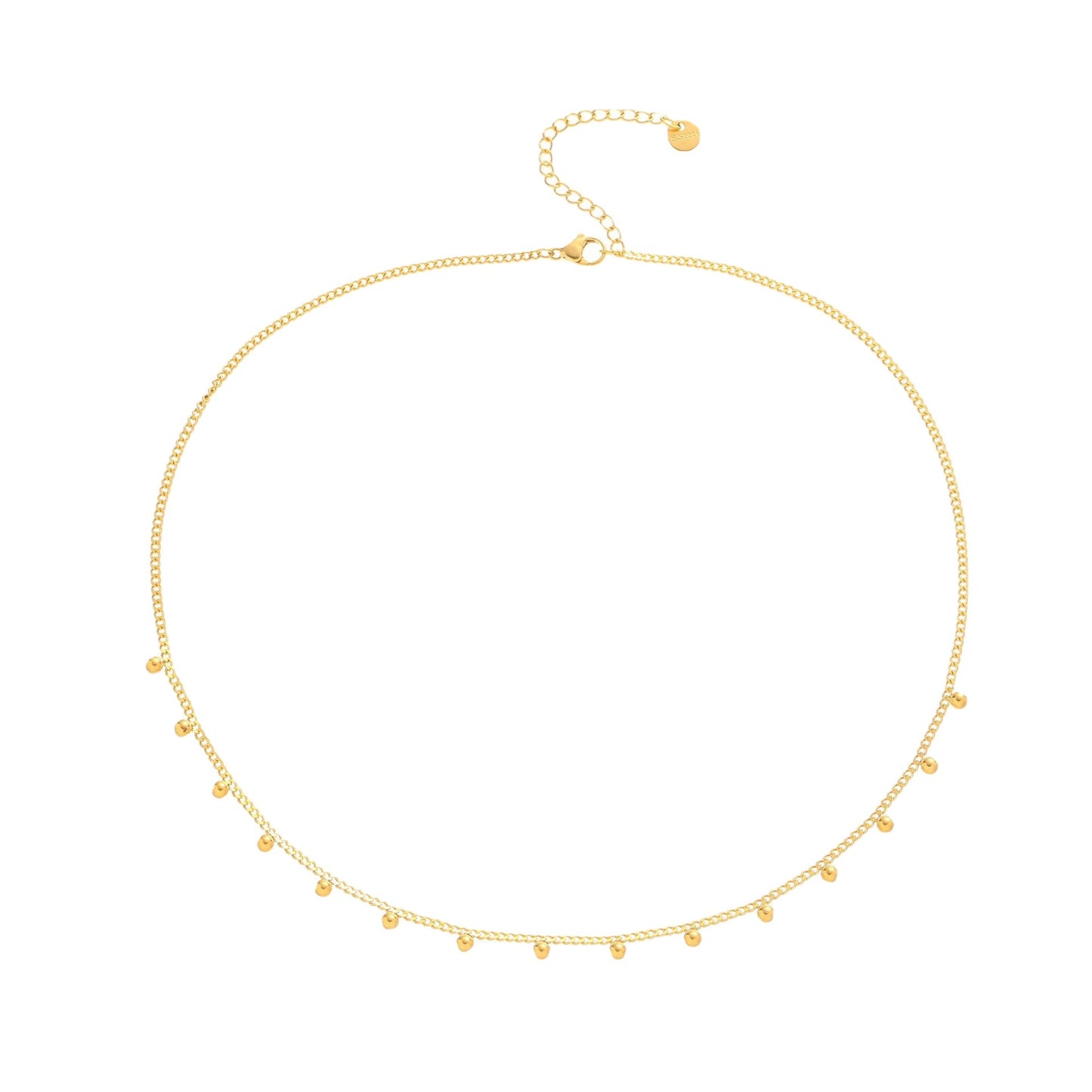 Dainty Stainless Steel Circle Necklace Cuban Chain CS-N8576