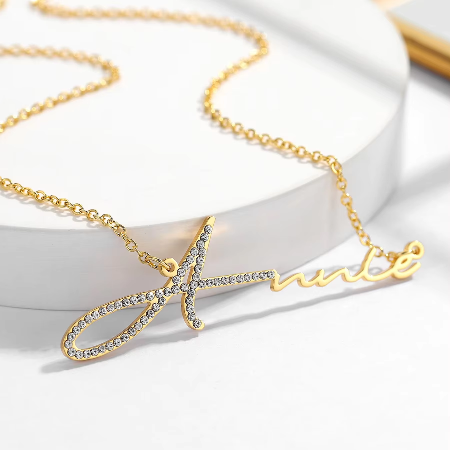 Personalized Signature Dainty Diamond Name Necklace - QN0712