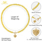 Yellow Quartz Natural Stone Beaded Necklace with Gold Heart Charm Bohemian Jewelry - SSN3698