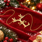 Custom Reindeer Antler Initial Name Necklace, Christmas Gift for Her-QN3889
