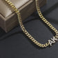 Custom Zircon Letter Cuban Chain Necklace, Personalized Stainless Steel Nameplate Jewelry Gift for Women-QN8081