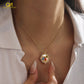 Custom Round Photo Necklace  Memory Pendant 18k Goldplated Jewelry Gift For Women-3DN3748