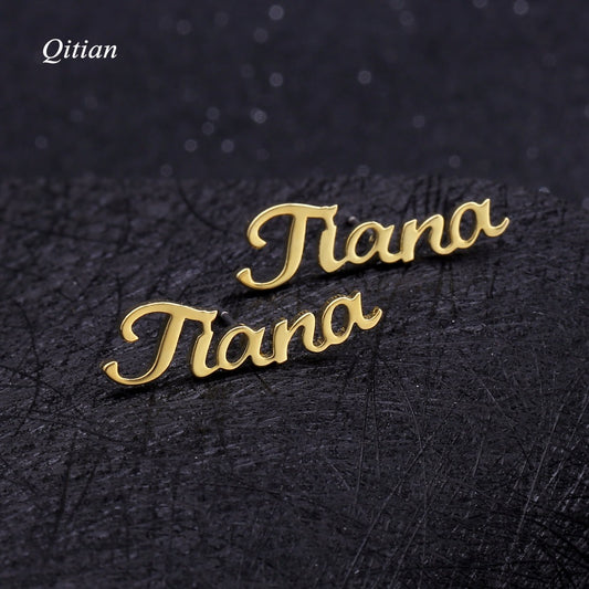 1 Paar personalisierte Namensohrringe QE001