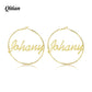 1 Pair Stainless Steel Custom Name hoop Earring  QE006