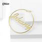 1 Pair Stainless Steel Custom Name hoop Earring  QE006