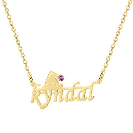 Christmas Birthstone Name Necklace QN993