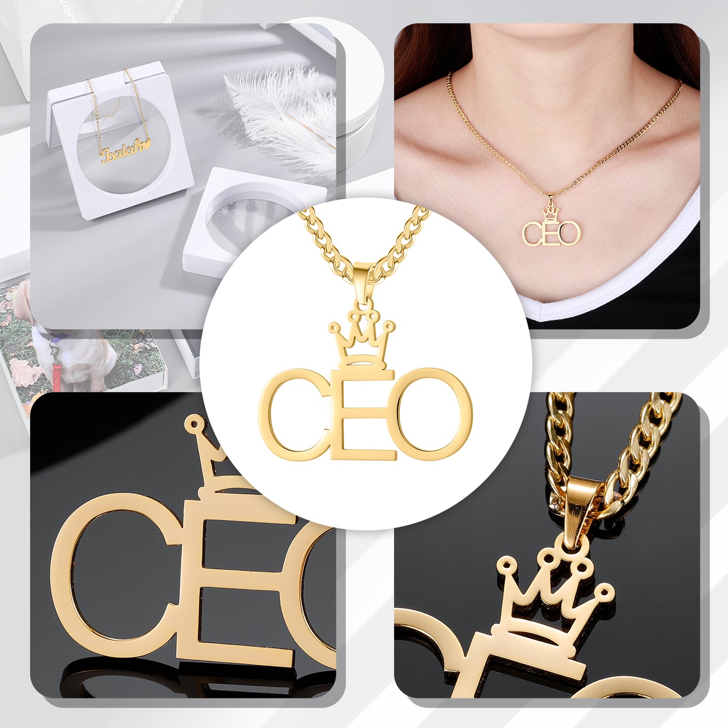 Crown Name Necklace QN324-F13