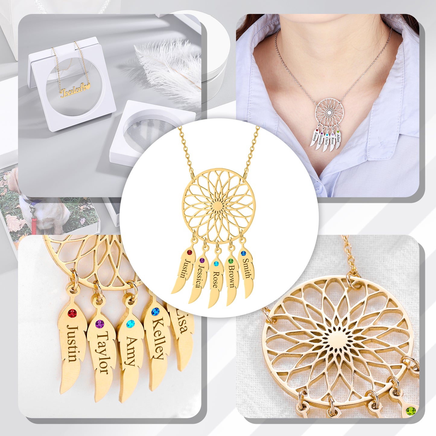 Custom Dream Catcher Name Necklace QN336