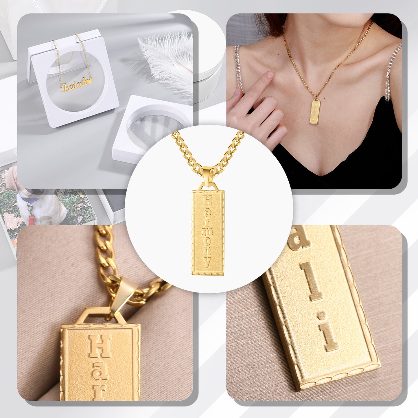 Engraved Bar Name Pendant QN607