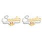 Christmas Bell Name Studs Earrings QE989