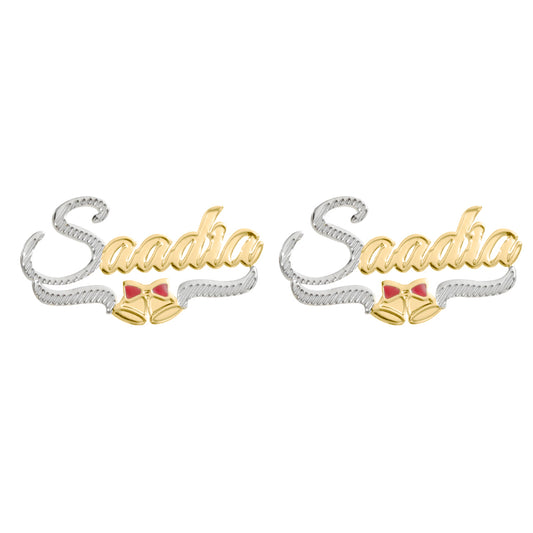 Christmas Bell Name Studs Earrings QE989
