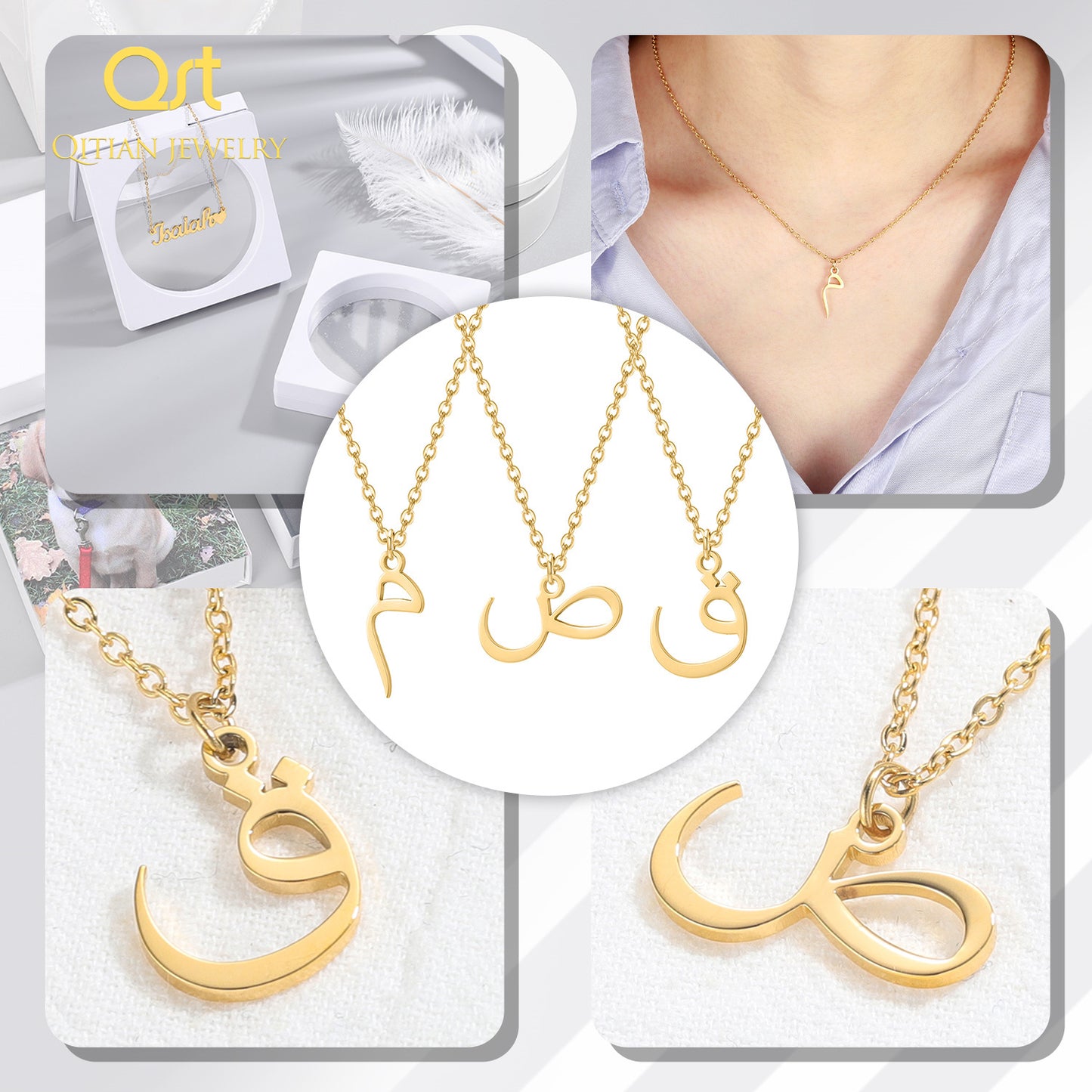 Arabic Initial Letter Necklaces SN263
