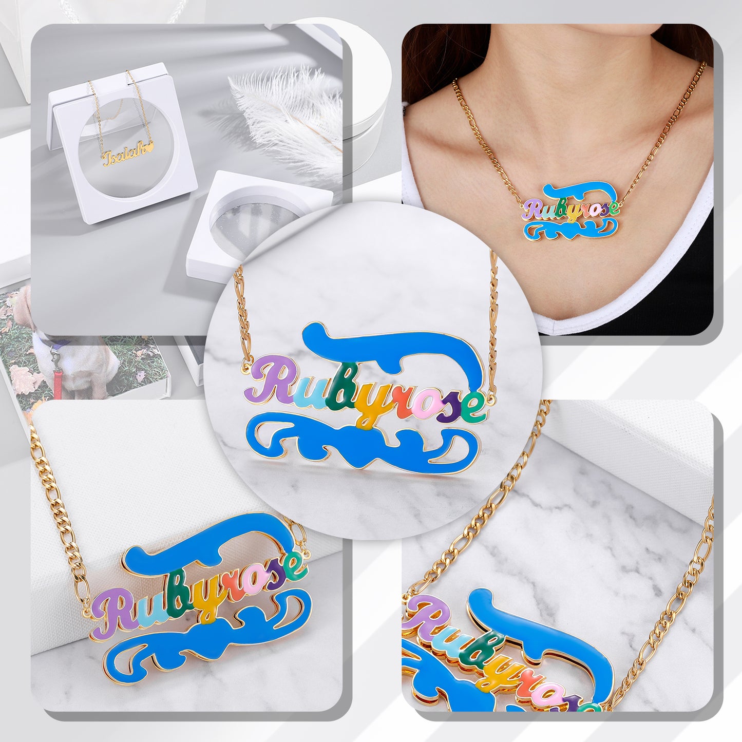 Custom Color Name Necklace QN436