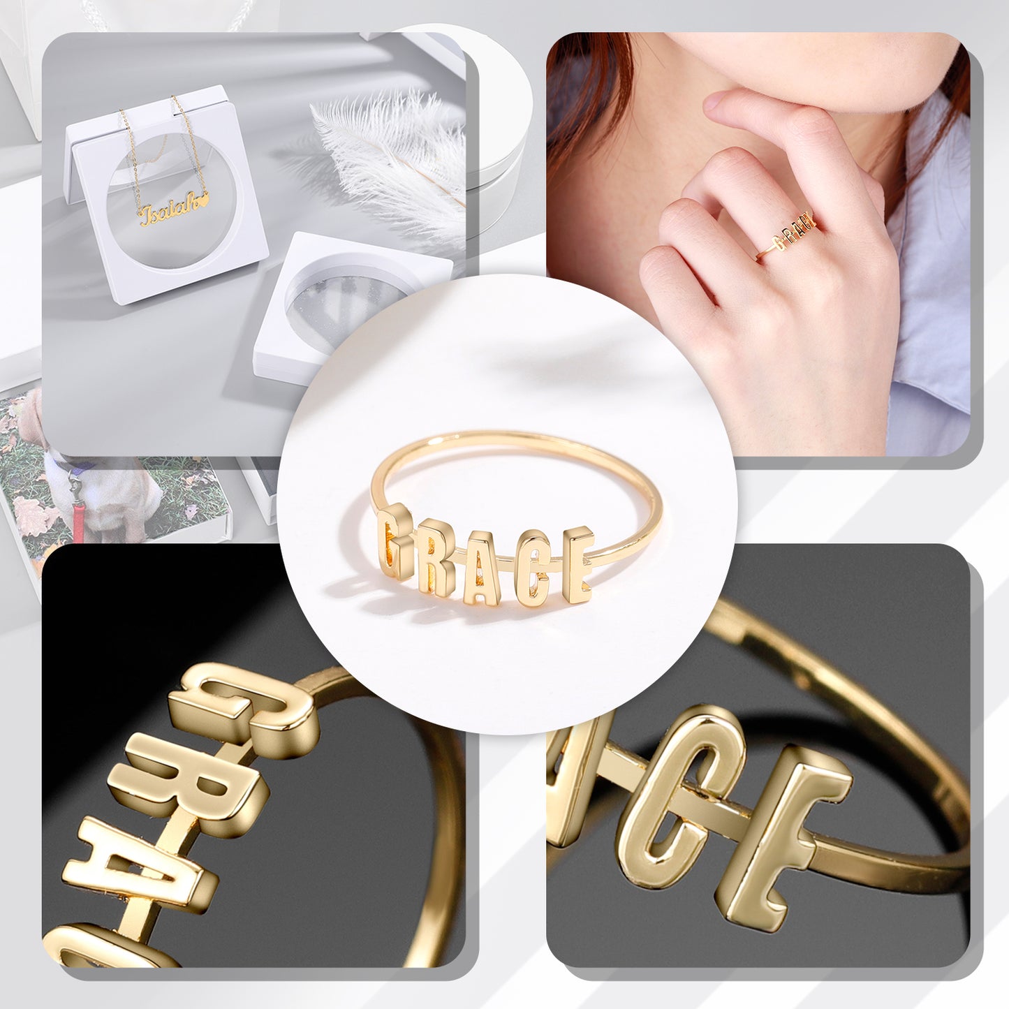 Custom Letter Ring QR324
