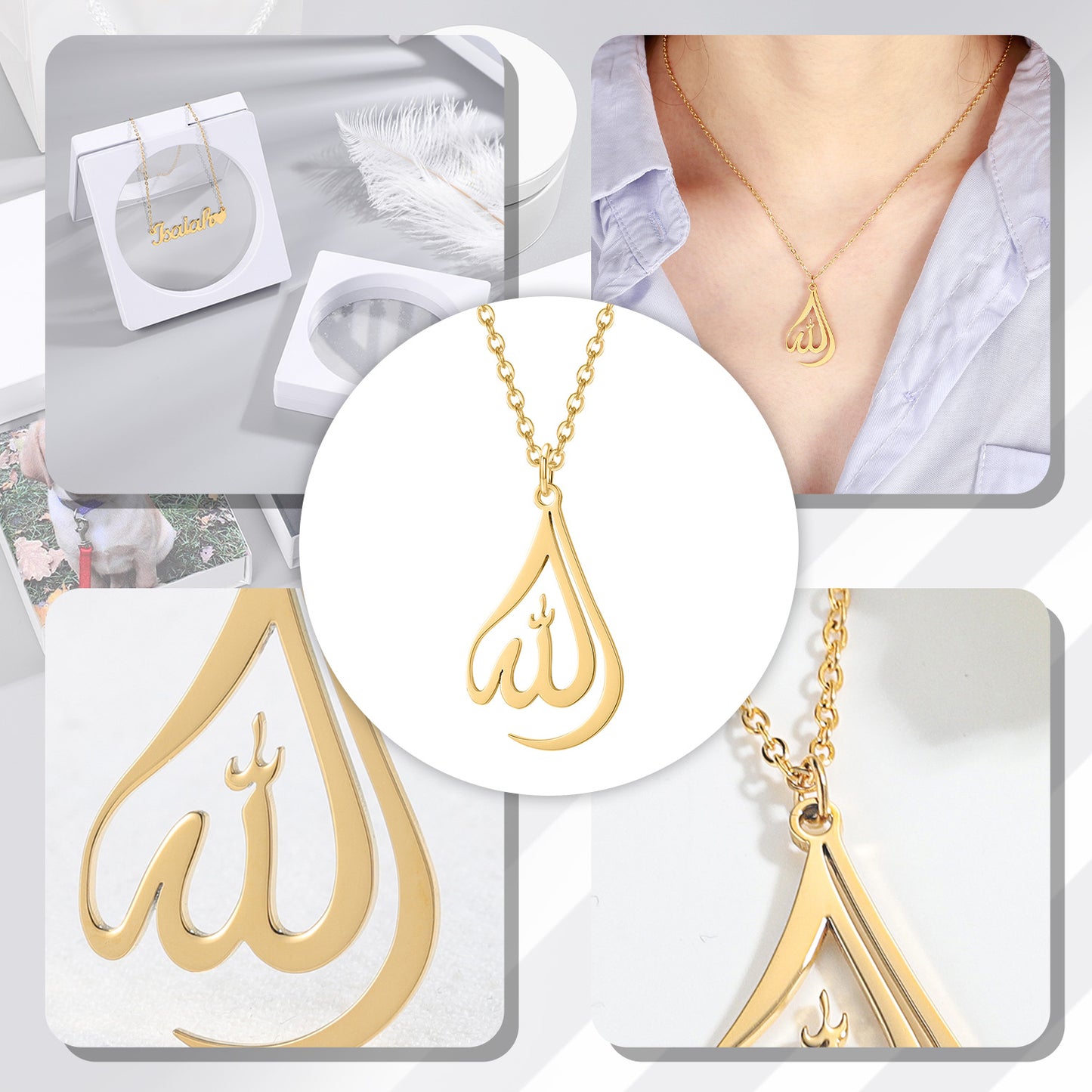 Arabic Allah Calligraphy Necklace QN265-1