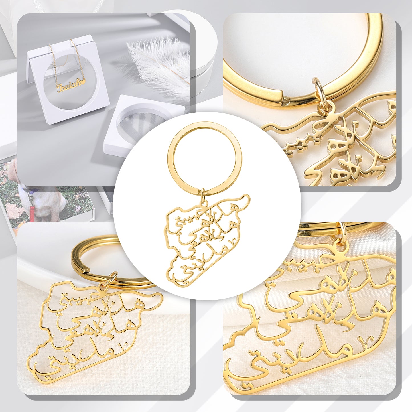 Key Chain Arabic Syria Map SK264-2