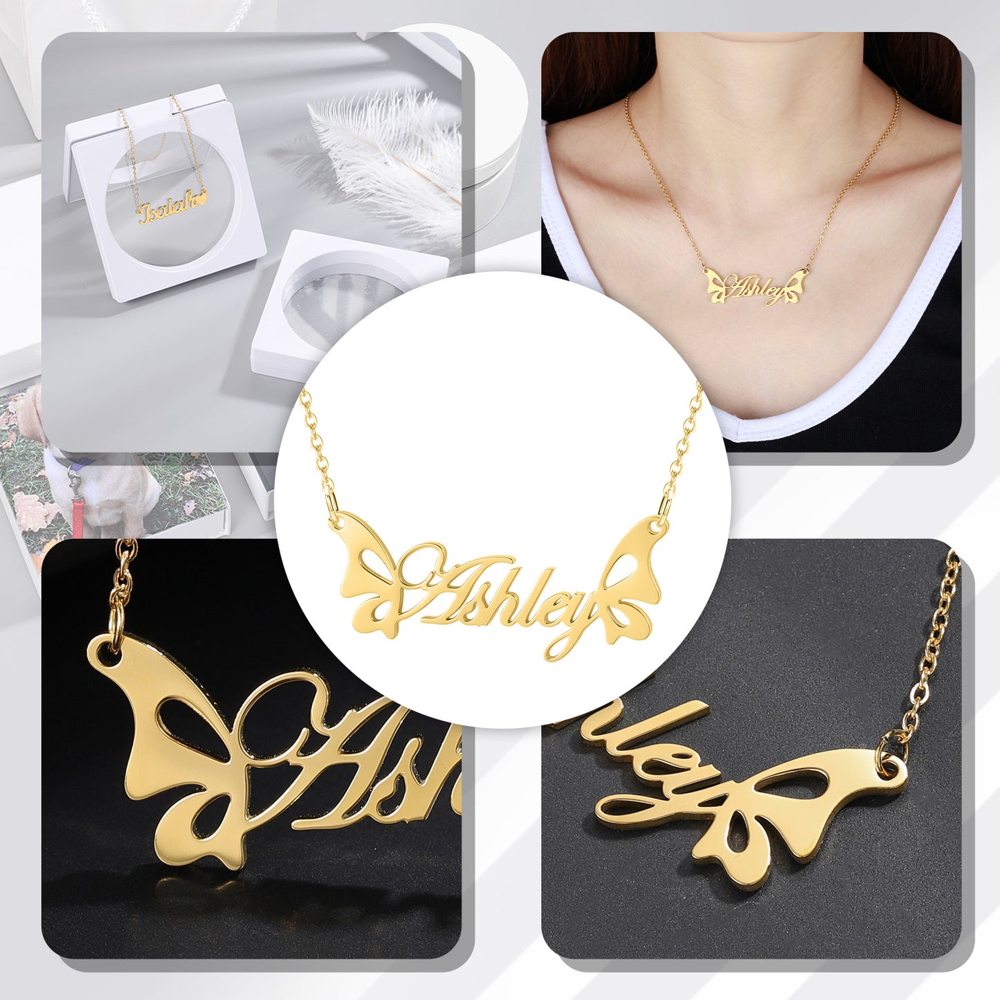 Personalized Jewelry Butterfly Chain Pendant  QN274
