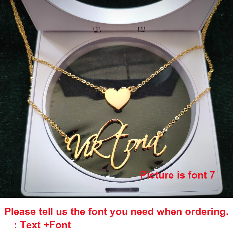 Heart Name Layer Necklace For Women