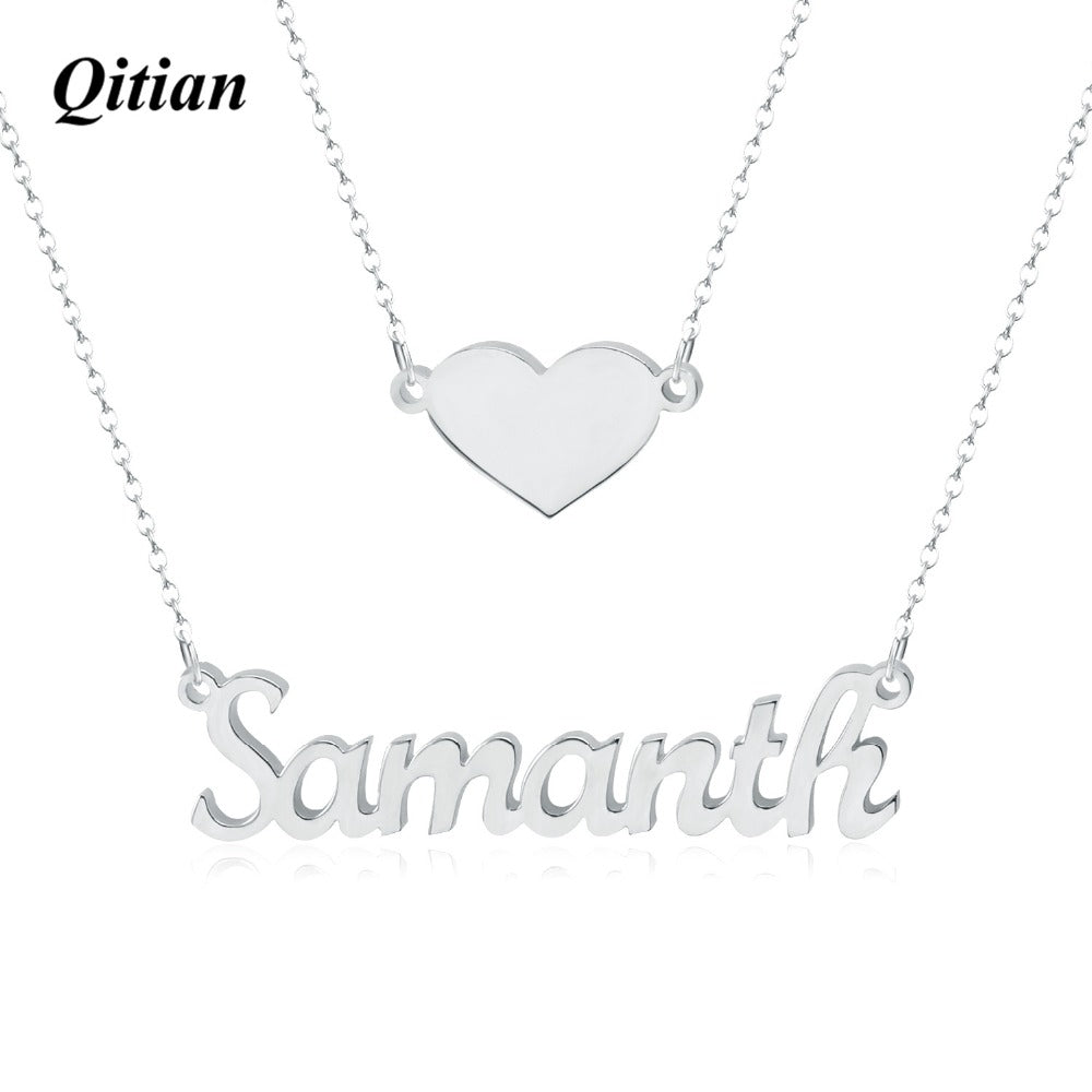 Heart Name Layer Necklace For Women