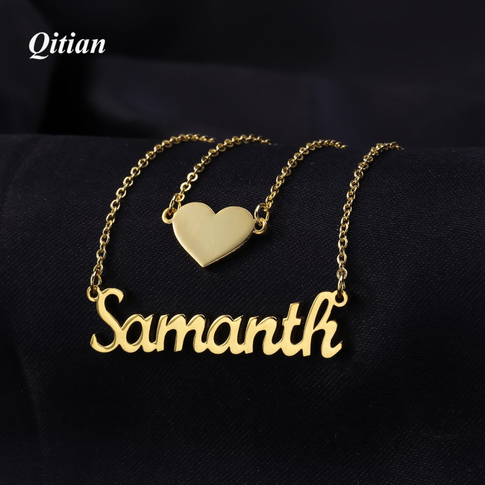 Heart Name Layer Necklace For Women