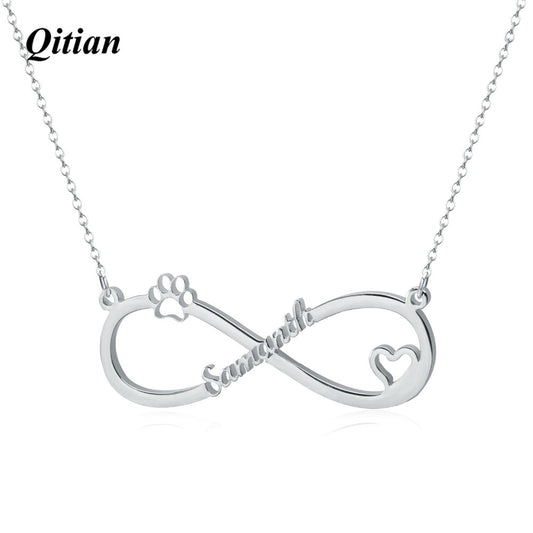 Collier de couche de nom infini pour les femmes