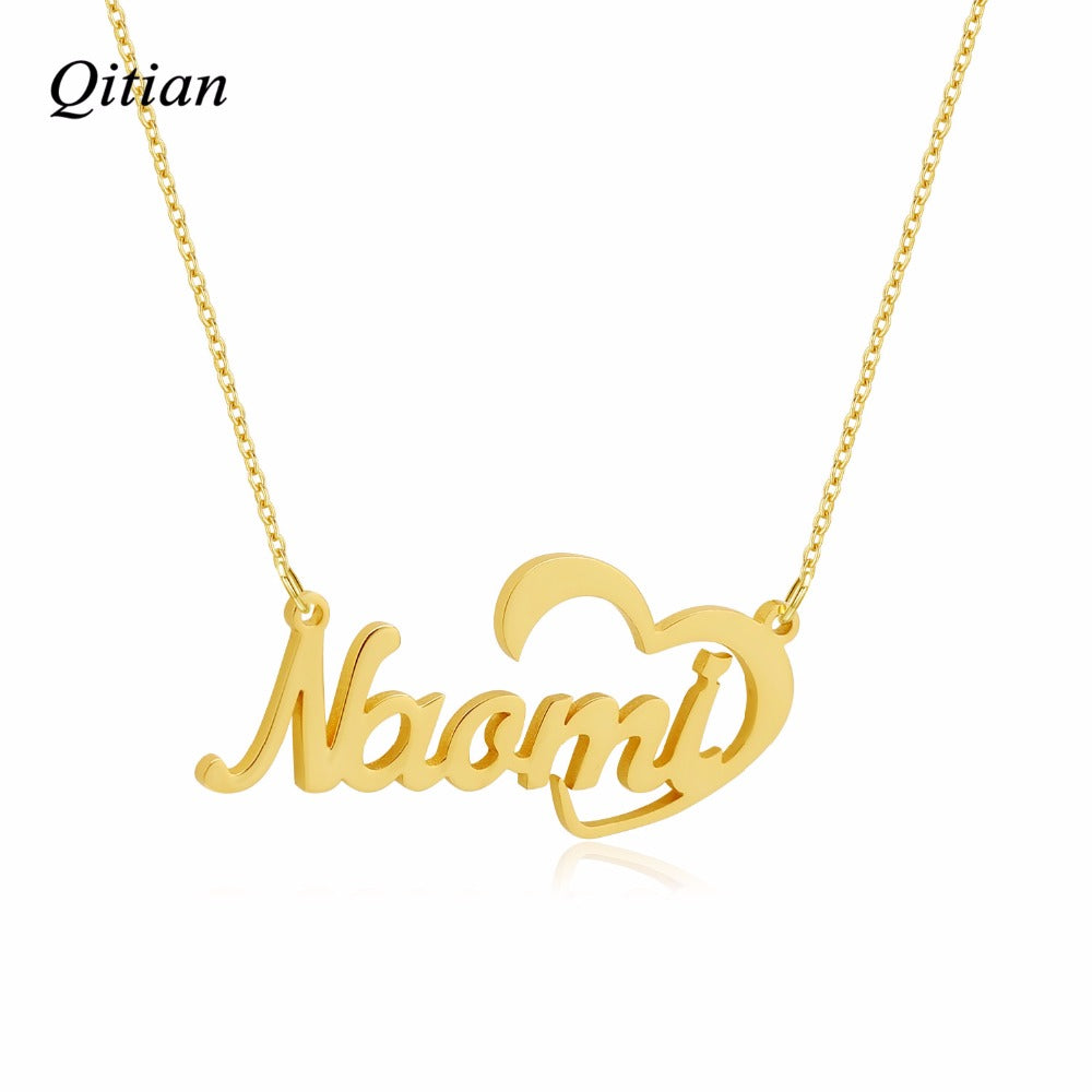 Name Choker Gold Color Necklace QN073