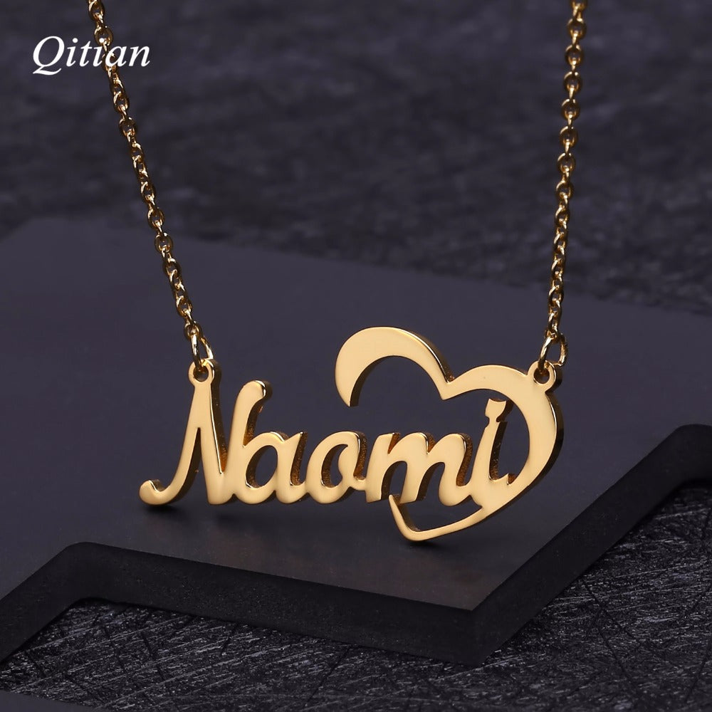 Name Choker Gold Color Necklace QN073
