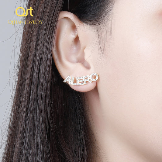 Personalisierte Namens-Ohrstecker aus Iced Out