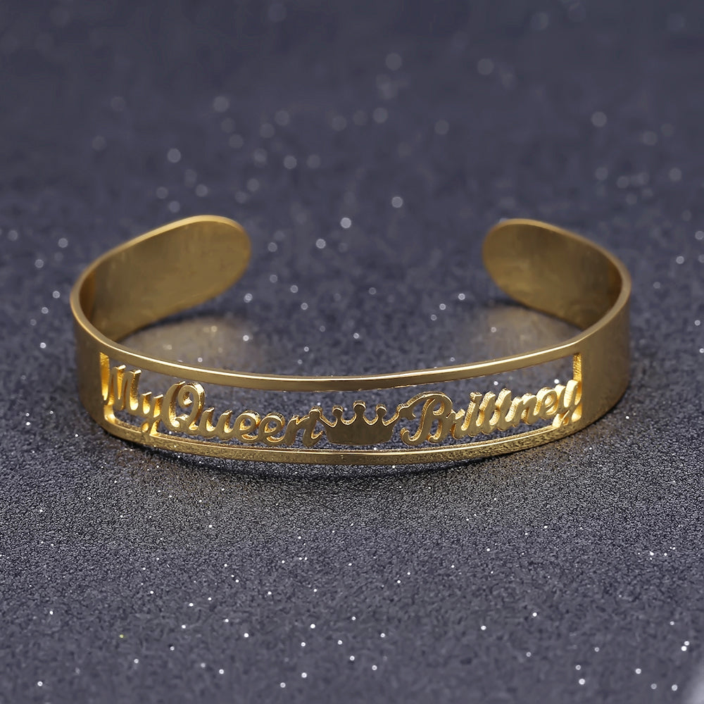 Gold Name Bangle