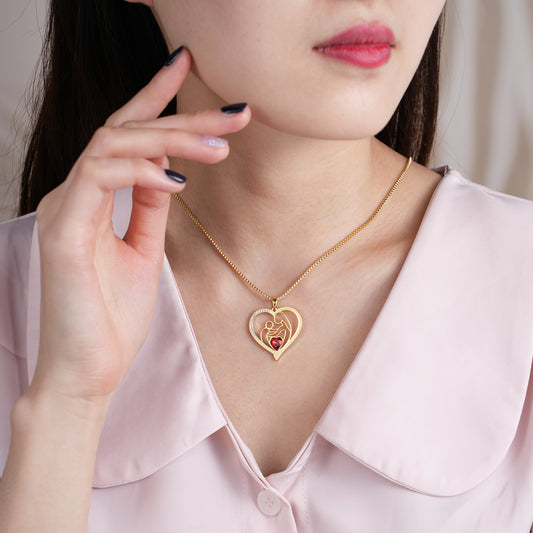Collier pierre de naissance bébé maman QN686