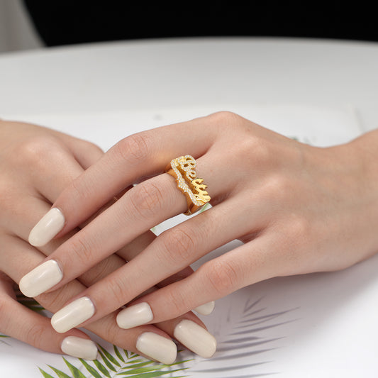 Diamant-3D-Namensring QR828