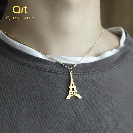 Eiffel Tower Custom Name Necklace