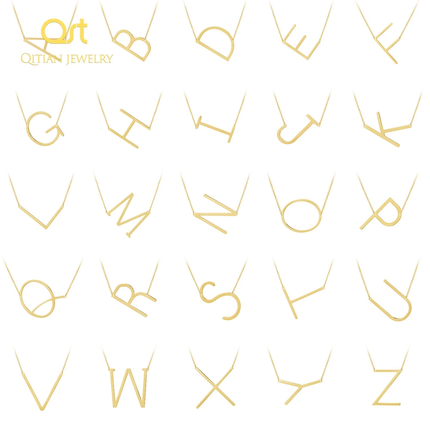26 Letter Gold Necklaces  QN724