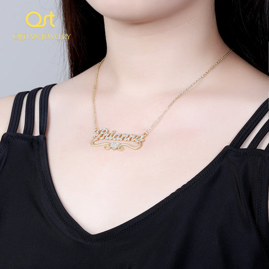 Herz mit personalisierter Namenskette QN905