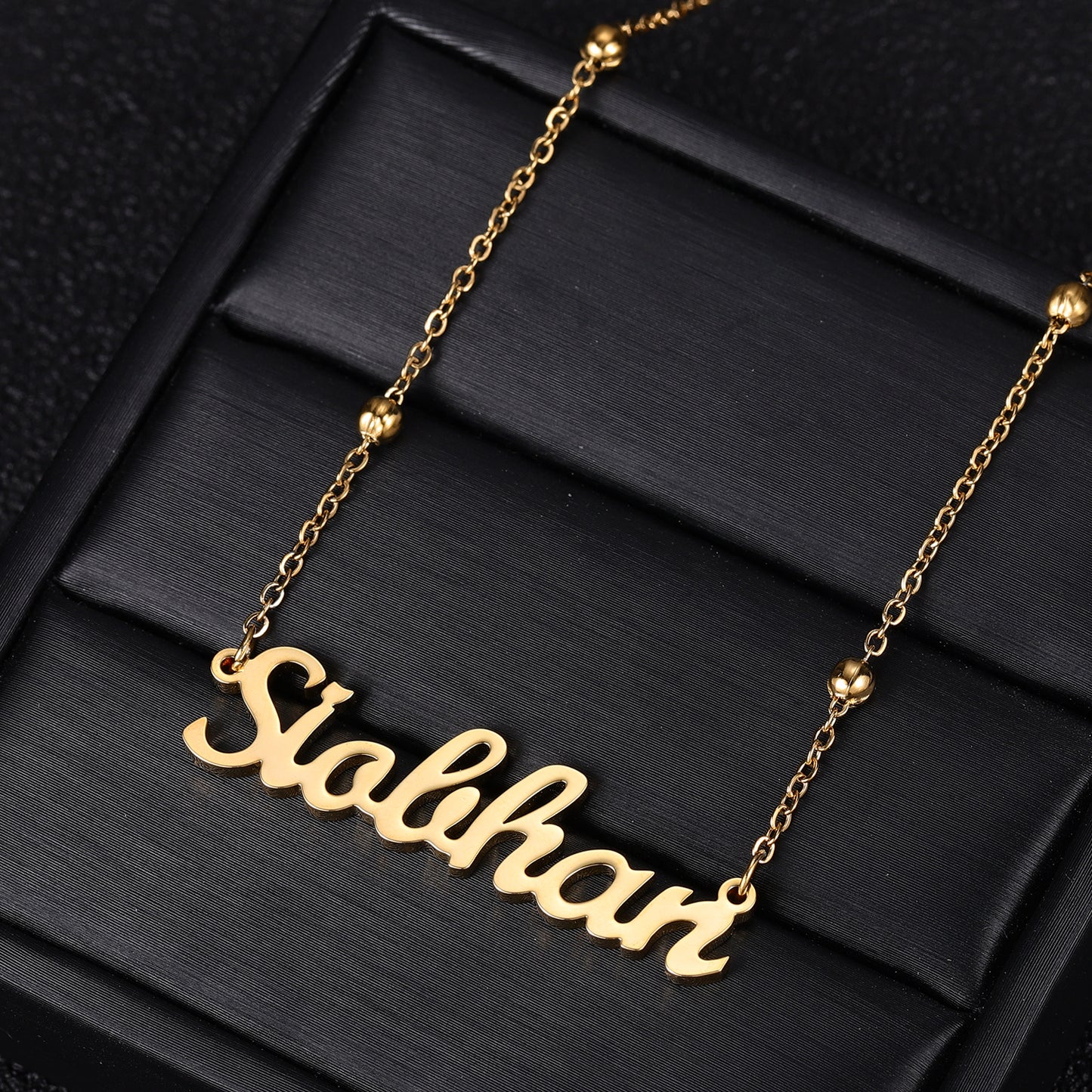 Bead Chain Name Necklace QN153-1