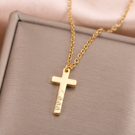 Cross Angel Numbers Necklace QN589