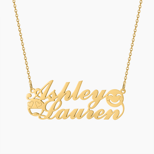 Collier Double Prénom Smiley QN746