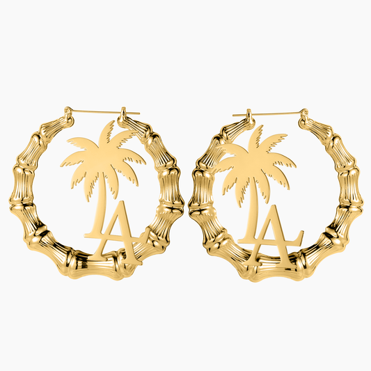 Coconut Tree Letter Bamboo Earring QE755