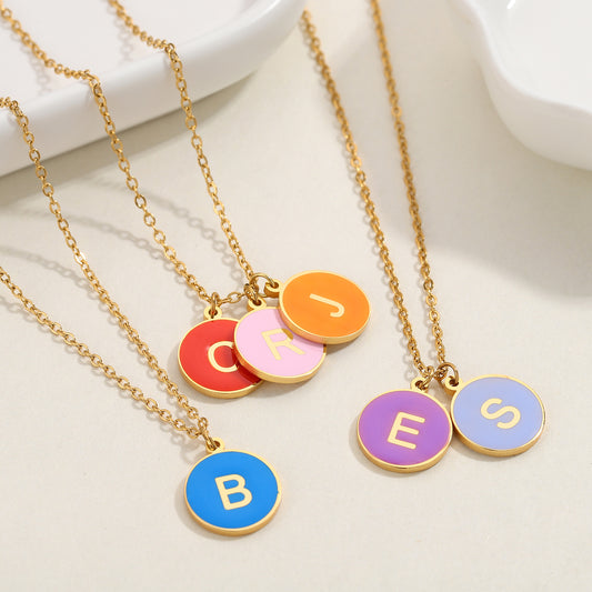 Color Initial Letter Necklace DN220501