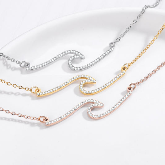 Diamond Wave Necklace SN316