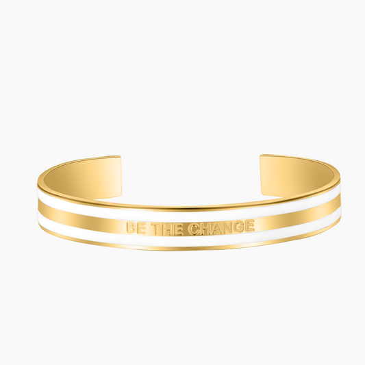 Enamel White Bangle With Your Text QB756