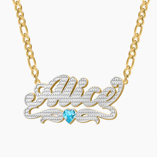 Heart Birthstone Name Necklace QN817