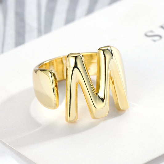 Hollow A-Z Letter  Ring  SR213