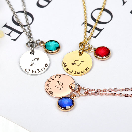 Birthstone Name Necklace  DN163