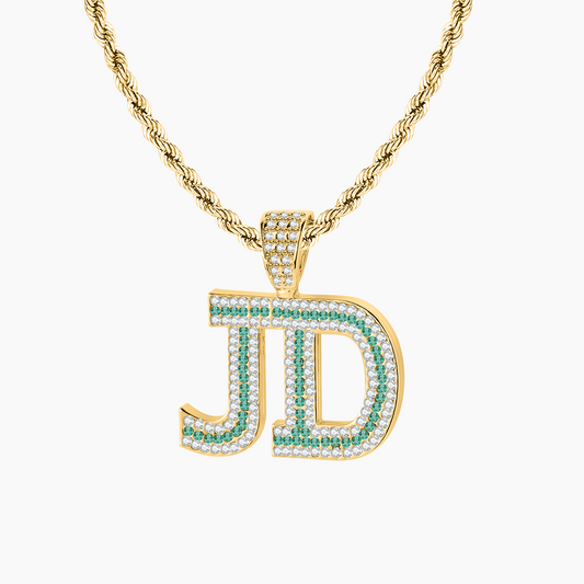 Rope Chain Hip Hop Birthstone Necklace QN697